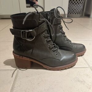 Brixton Women's Dark Gray Lace Up Boots